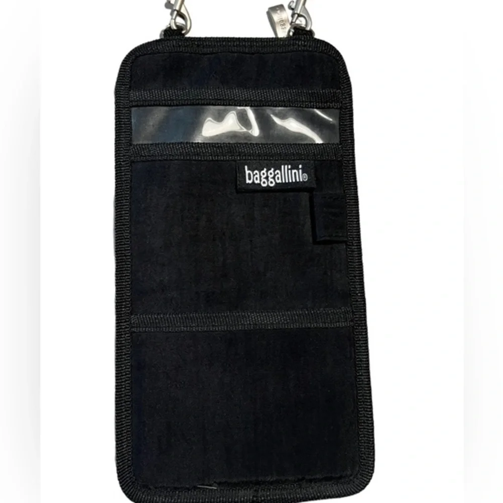 Baggallini slim wallet, black, adjustable strap‎